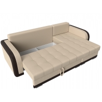 Угловой диван Марсель (экокожа бежевый коричневый) - Изображение 3